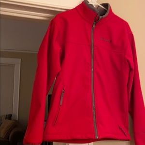 Men’s red and gray Columbia jacket
